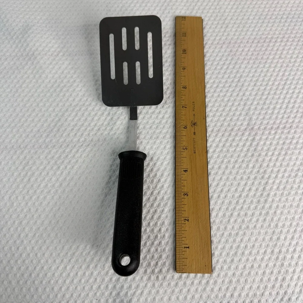 Vintage Ekco Slotted Spatula Black Nylon Head Plastic Handle Kitchen Utensil